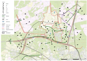 Kaart van Arnhem Noord met daarop migratieroutes van dieren weergegeven