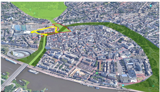 Groene singelstructuur rond centrum Arnhem